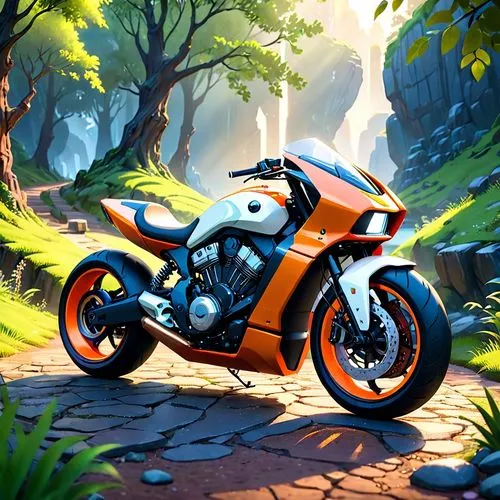 mignoni,ktm,motorbike,cartoon video game background,motorcycle,ducati,Anime,Anime,Cartoon