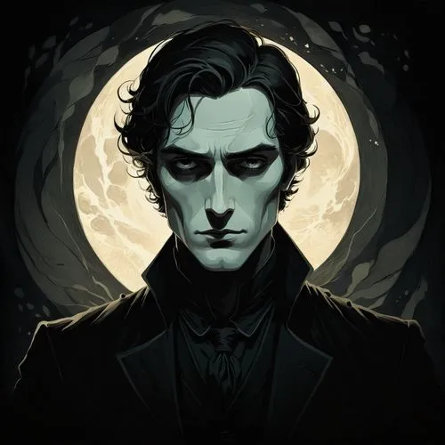 Create a dark and mysterious man picture. His eyes is shining with mysterious light. ,baskerville,ichabod,carnacki,crowley,nevermore,riddlesworth,darkling,byronic,shalka,pennyworth,holmes,sherlock hol