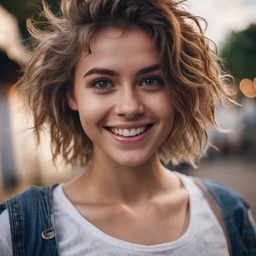 wallis day,a girl's smile,girl portrait,girl in t-shirt,killer smile,smiling,beautiful young woman,woman portrait,grin,young woman,cg,portrait of a girl,portrait background,pretty young woman,portrait photography,short blond hair,a smile,swedish german,beautiful face,portrait photographers,Photography,General,Cinematic