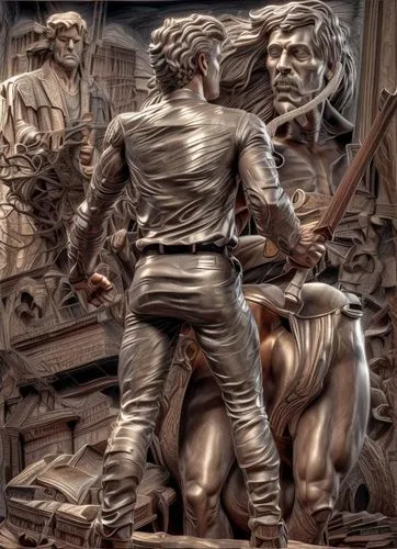 blacksmith,angel moroni,ghiberti,riemenschneider,bronze sculpture,escultura