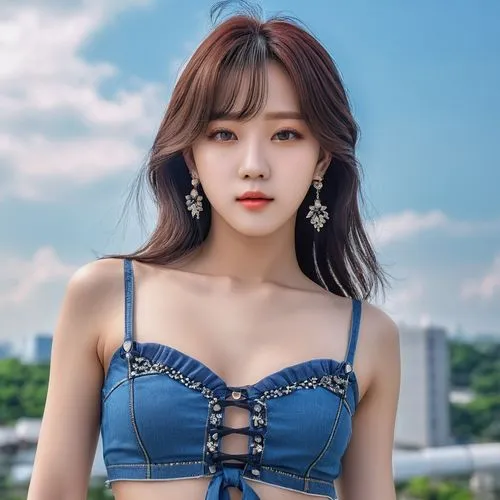 seo,momo,songpyeon,yeonsan hong,tube top,denim background,hojuela,sleeveless shirt,model doll,mt seolark,gyeonggi do,beach background,sakura,kimjongilia,barbie doll,sujeonggwa,jeans background,cube background,spy visual,earrings,Photography,General,Realistic