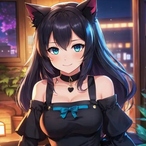 morgana,neko,noire,nya,fenrir,uni,kuro,nowa,cat ears,higonoumi,tera,mikuriya,halloween black cat,hina,vani,nyan,kon,asagi,mai,aoi,Illustration,Japanese style,Japanese Style 03