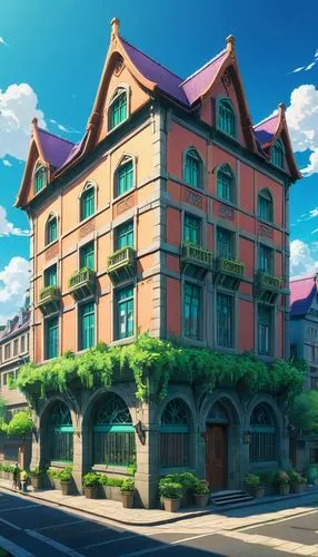 apartment house,beautiful buildings,apartment building,kotoko,machico,tsumugi kotobuki k-on,Illustration,Japanese style,Japanese Style 03