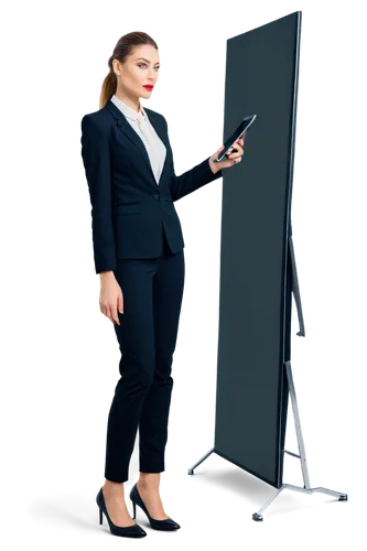 woman holding a smartphone,teleprompter,telepresence,spy,blackboards,woman holding gun,advertising figure,lenderman,saleslady,portrait background,smartboards,chalkboard background,teleprompters,business woman,smartboard,directora,blur office background,litigator,businesswoman,plasma tv,Photography,Fashion Photography,Fashion Photography 20