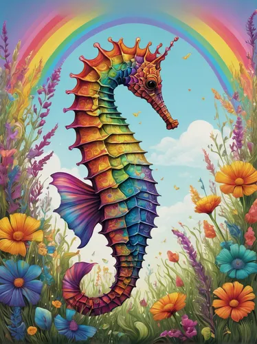 rainbow unicorn,sea horse,seahorse,rainbow rabbit,sea-horse,spring unicorn,mermaid scales background,rainbow background,mermaid background,cynorhodon,hippocampus,painted dragon,rainbow pencil background,rainbow waves,rainbow butterflies,unicorn and rainbow,unicorn art,coral guardian,merman,unicorn,Conceptual Art,Daily,Daily 02