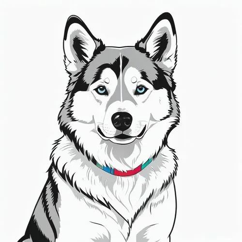 husky,malamute,siberian husky,inu,huskie,balto,Illustration,Japanese style,Japanese Style 06