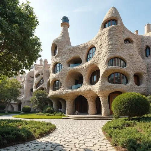 gaudi,pedrera,gaudi park,cubic house,crooked house,cube house