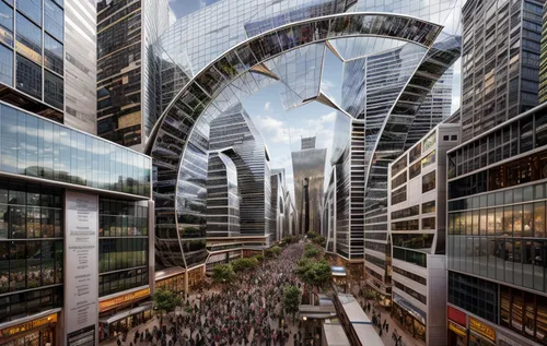  transparency, plants, trees, crowded streets, solitary,hudson yards,futuristic architecture,glass facade,glass building,glass facades,dubai marina,largest hotel in dubai,urban development,barangaroo,