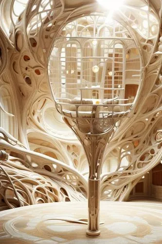 wood art,heatherwick,made of wood,kinetic art,wood carving,marquetry,wood skeleton,woodcarving,wooden construction,wood structure,tree of life,orchestrion,biomimicry,pedrera,wave wood,the laser cuts,paper art,woodwork,woodworker,morphogenesis