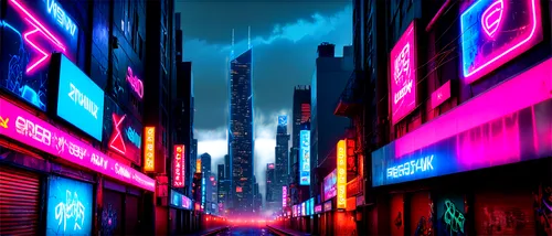 cyberpunk,shinjuku,neon lights,neon arrows,neon light,colorful city,neon sign,tokyo city,neon,tokyo,alleyway,cityscape,fantasy city,alley,metropolis,neon ghosts,vapor,neon drinks,neon coffee,cyberspace,Conceptual Art,Sci-Fi,Sci-Fi 26