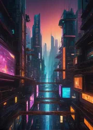 cybercity,futuristic landscape,metropolis,cybertown,cityscape,fantasy city,cyberpunk,coruscant,cyberia,cyberworld,microdistrict,neuromancer,synth,colorful city,arcology,cyberscene,futurist,cyberport,polara,cityzen,Conceptual Art,Sci-Fi,Sci-Fi 12