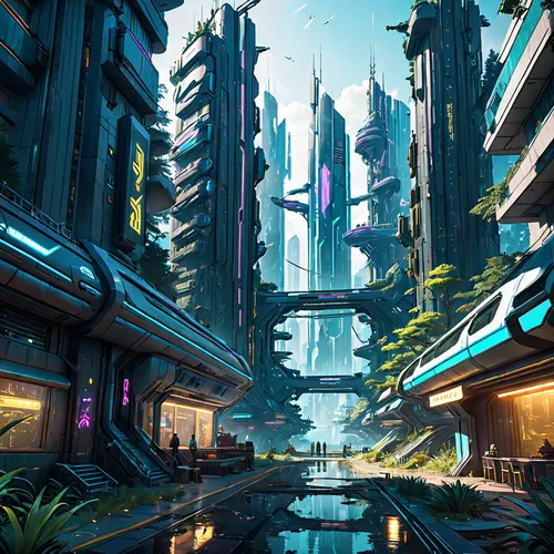 futuristic landscape,harbour city,futuristic architecture,scifi,fantasy city,futuristic,sci-fi,sci - fi,metropolis,diamond lagoon,ancient city,sky space concept,artificial island,sci fi,apiarium,concept art,atlantis,development concept,alien world,aqua studio,Anime,Anime,General