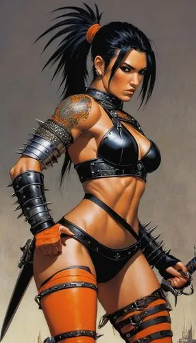 psylocke,female warrior,bisley,amazona,warrior woman,blackfire,demona,katana,mahvash,liefeld,kitana,daken,deathstrike,xena,swordswoman,sindel,spiegle,palmiotti,deathstroke,bulletgirl,Illustration,Realistic Fantasy,Realistic Fantasy 04