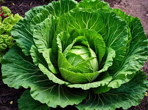 Describe the tender leaves and crisp texture of young Chinese cabbage in a peaceful garden setting.,savoy cabbage,chinese cabbage,chinese cabbage young,cabbage leaves,pak-choi,romaine lettuce,leaf let