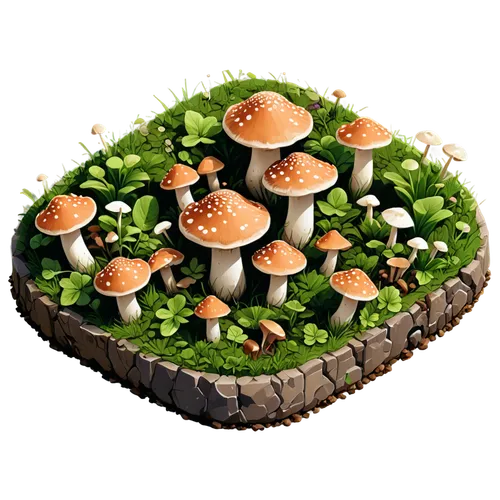 mushroom landscape,mushroom island,toadstools,forest mushroom,club mushroom,mushroom type,Unique,3D,Isometric