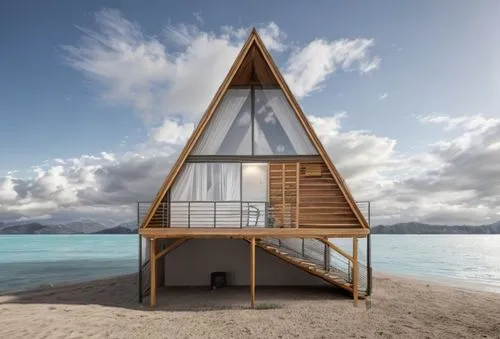 cabaña alpina con fachada de vidrio y  madera al lado izquierdo  puerta negra de madera ya acero con personas ingresando ,cube stilt houses,floating huts,cubic house,stilt house,dunes house,stilt hous