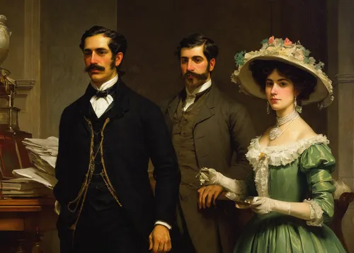 the victorian era,mulberry family,xix century,man and wife,napoleon iii style,nettle family,young couple,wright brothers,victorian fashion,gothic portrait,victorian style,asher durand,courtship,herring family,man and woman,shoemaker,19th century,franz winterhalter,wedding couple,american gothic,Art,Classical Oil Painting,Classical Oil Painting 12