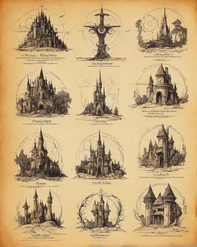 houses clipart,fairy tale icons,castles,turrets,airships,hogwarts,city cities,old ships,paris clip art,landmarks,roof domes,gothic architecture,illustrations,sailing ships,medieval architecture,disney castle,church towers,nautical clip art,crown engine houses,crane houses,Illustration,Paper based,Paper Based 12