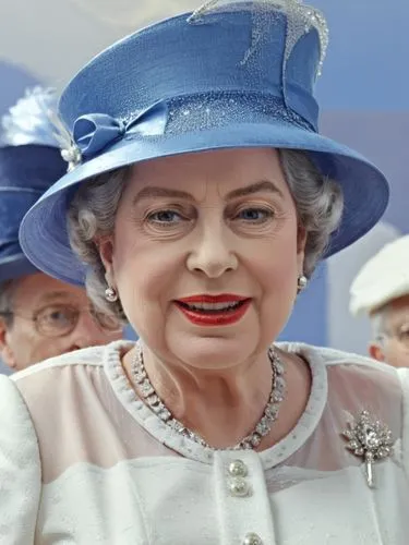 H. M. Queen Elizabeth II,the queen of england, wearing a blue hat,elizabeth ii,qeii,koningin,queenie,queeny,13 august 1961,Art,Classical Oil Painting,Classical Oil Painting 32