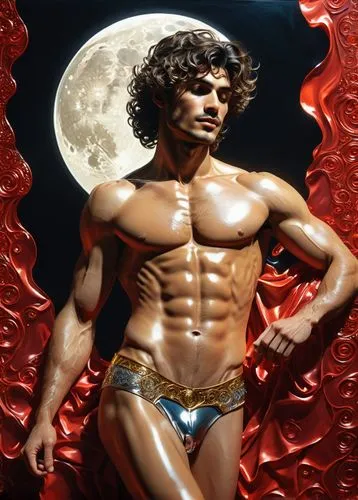 antinous,polykleitos,barsoom,kenshiro,discobolus,perseus,parshuram,heracles,herakles,zagor,muscleman,pithecanthropus,bodybuilder,kuenzer,muscular system,artemus,adonais,varvares,alcide,menelaus,Art,Classical Oil Painting,Classical Oil Painting 16