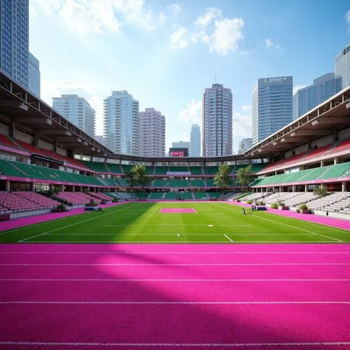 kitchee,pink grass,universiade,track and field,tokyo summer olympics,olympic stadium,albirex,athletics,stadiums,track,ariake,kaohisung,wakanoho,athletic field,football stadium,olympic park,tartan track,sportscorp,universiades,daejeon