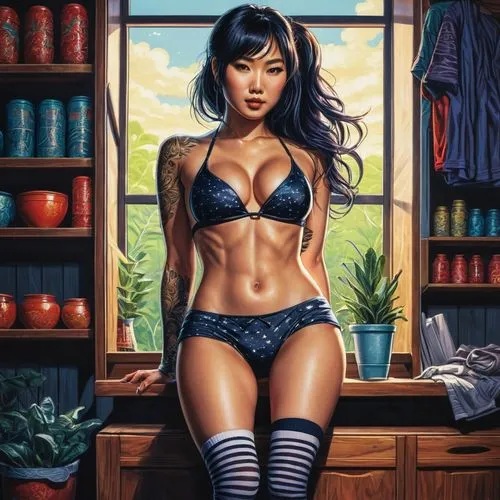 asian woman,palmiotti,asian vision,hoshihananomia,barista,oriental girl,michiko,psylocke,azumi,zatanna,nguyen,tattoo girl,asian girl,emiko,tretchikoff,chicana,kitana,quyen,bodypaint,korean,Illustration,Realistic Fantasy,Realistic Fantasy 25