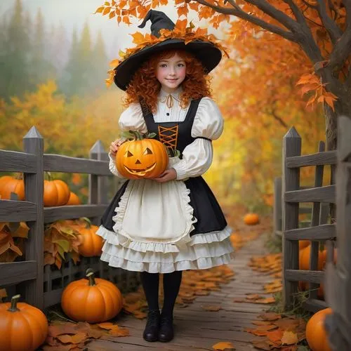 pumpkin autumn,halloween witch,autumn background,pumpkin patch,kirdyapkin,jack o'lantern,jack o' lantern,autumn theme,halloween illustration,halloween scene,samhain,autumn decoration,pumpkin face smile,autumn pumpkins,autuori,pumpkin,white pumpkin,pumpkin baby,halloween background,halloween wallpaper,Illustration,Realistic Fantasy,Realistic Fantasy 05