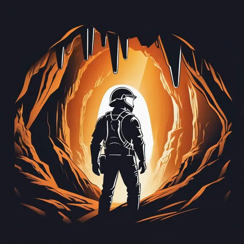 caving,firefighter,astronaut,fallout,steel helmet,spacesuit,space suit,miner,cosmonaut,halo,silhouette art,vigil,man silhouette,fire background,aquanaut,fire fighter,lava tube,spartan,boba fett,map silhouette,Unique,Design,Logo Design