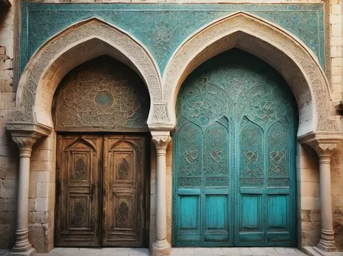 blue doors,doors,mihrab,hrab,iranian architecture,doorways,persian architecture,portal,doorkeepers,deruta,old door,barajneh,church door,khaneh,darwazeh,doorway,entrances,front door,main door,door,Illustration,Paper based,Paper Based 20