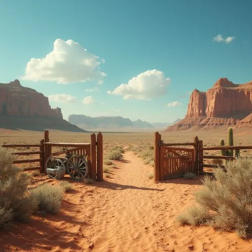 desert desert landscape,desert landscape,arid landscape,intrawest,wooden fence,westerns,arid land,street canyon,fence gate,western,pasture fence,rangeland,fences,landscape background,the desert,capture desert,fence posts,southwestern,route 66,cartoon video game background,Photography,General,Realistic