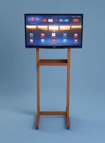 tv rangka besi,an electronic display with a flat screen and metal stand,kiosk,coin drop machine,computer monitor,multitouch,kiosks,touchscreens,Photography,General,Realistic