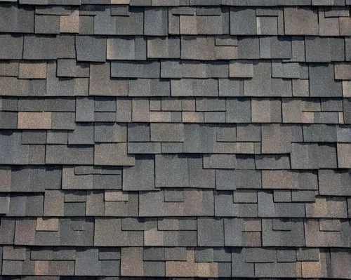 Roof, residential building, regular shingles, rectangular shape, grey color, subtle texture, overlapping arrangement, slight curvature, versus, architectural shingles, premium quality, complex design,