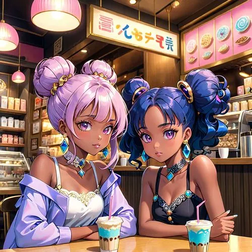 ice cream shop,kawaii ice cream,ice cream parlor,gyaru,ice cream stand,ganguro,Anime,Anime,General