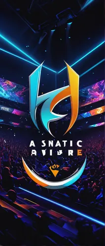 eSports team logo, Fnatic, holographic effect, vibrant colors, 3D emblem, dynamic pose, gaming, cyber, futuristic, shimmering texture, reflective surface, high contrast, spotlight illumination, close-