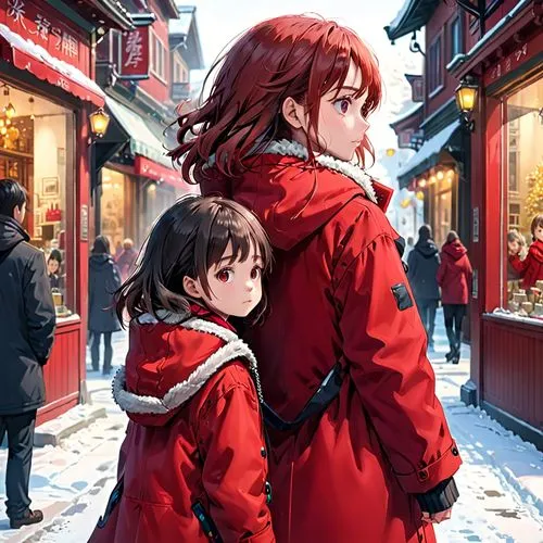 kumiko,christmas wallpaper,christmas snowy background,christmas background,in the snow,christmasbackground,Anime,Anime,General