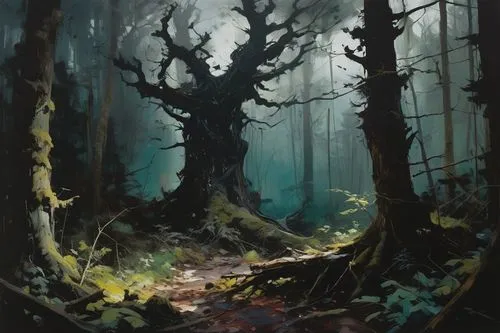  Game Scene, Wild angle view,mirkwood,elven forest,foggy forest,haunted forest,forest,forest glade,the forest,forest tree,forests,fairy forest,forest landscape,fangorn,enchanted forest,swampy landscap