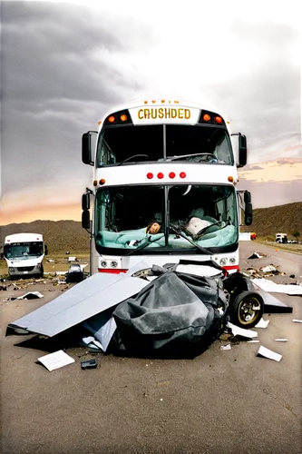 crashworthiness,crosswinds,carmageddon,abandoned bus,crash site,crumple,cardbus,bad day,transported,unhurt,vehicle wreck,uninjured,accident,rollovers,overturns,busloads,crashgate,samtrans,motorcoach,fmcsa,Illustration,Realistic Fantasy,Realistic Fantasy 09