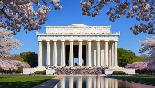 lincoln memorial,abraham lincoln memorial,lincoln monument,tidal basin,dc,thomas jefferson memorial,jefferson monument,us supreme court building,us supreme court,washingtonian,supreme court,abraham lincoln monument,scotus,reflecting pool,washingtonienne,jefferson memorial,lincolnesque,washington dc,fair park cherry blossoms,the cherry blossoms,Art,Classical Oil Painting,Classical Oil Painting 41