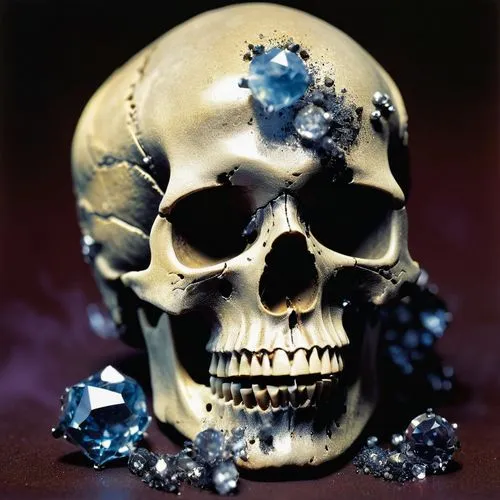 skull sculpture,scull,skull with crown,hirst,skull bones,vanitas,Unique,3D,Toy