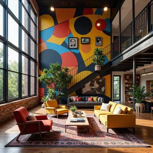 loft,lofts,contemporary decor,modern decor,mid century modern,interior design,creative office,eames,interior modern design,maximalism,interior decor,great room,vitra,mid century house,modern office,modern style,airbnb icon,children's interior,home interior,interior decoration