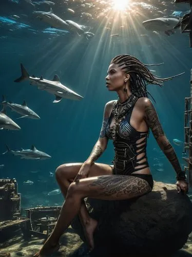 amphitrite,underwater background,mermaid background,nereids,atlantica,themyscira,warrior woman,atlantean,inanna,naiad,photo session in the aquatic studio,afrofuturism,nubia,waterworld,fisherwoman,zenobia,waterkeeper,aquatic life,god of the sea,iroquoian,Conceptual Art,Sci-Fi,Sci-Fi 09