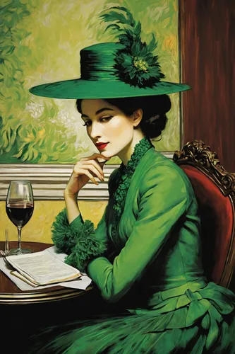 absinthe,woman drinking coffee,woman at cafe,a glass of wine,crème de menthe,apéritif,glass of wine,snifter,woman with ice-cream,woman eating apple,aperitif,bistrot,olive in the glass,wineglass,victorian lady,stemware,art deco woman,a glass of,woman holding pie,green beer,Art,Artistic Painting,Artistic Painting 04