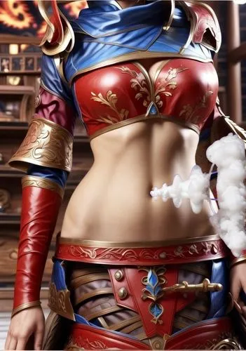 navel,breastplate,female warrior,abs,monsoon banner,cosmetic,bodice,xiaochi,dragon li,shuanghuan noble,sterntaler,wuchang,hwachae,siu mei,baozi,xizhi,haegen,cuirass,hips,xiangwei