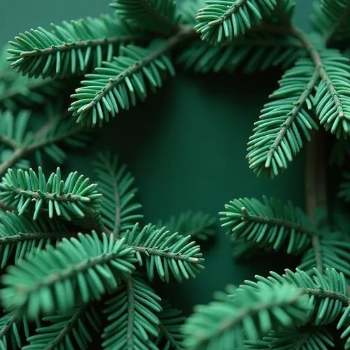 The image depicts a close-up view of the dense branches of a pine tree. The frame is filled with dark green pine needles, creating a rich and textured canopy. Multiple branches are interwoven, with th