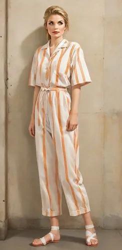 inmate,khnopff,jumpsuit,pyjamas,orange robes,a wax dummy,pjs,pajamas,sia,peach color,pyjama,cloth doll,porcelaine,terracotta,pajama,apricot,jumpsuits,garment,muumuu,jammies,Digital Art,Poster