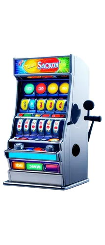 Slot machine, shiny metal body, colorful buttons, flashing lights, spinning reels, jackpot display, lever on side, coin slot, payout table, luxurious decorations, ornate details, 3D rendering, high co