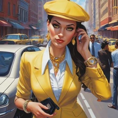 trafficante,stewardess,traffic cop,stewardesses,cigarette girl,jaune,attendant,donsky,retro girl,retro woman,contessa,saleswoman,woman holding a smartphone,sprint woman,giallo,game illustration,policewoman,saleslady,gallerist,racketeer,Conceptual Art,Fantasy,Fantasy 20