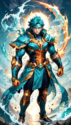 sea god,wind warrior,flame spirit,firedancer,poseidon god face,poseidon,alm,god of the sea,monsoon banner,fire background,dragon li,summoner,magus,solomon's plume,merfolk,yi sun sin,yang,cleanup,xing yi quan,gear shaper,Anime,Anime,General