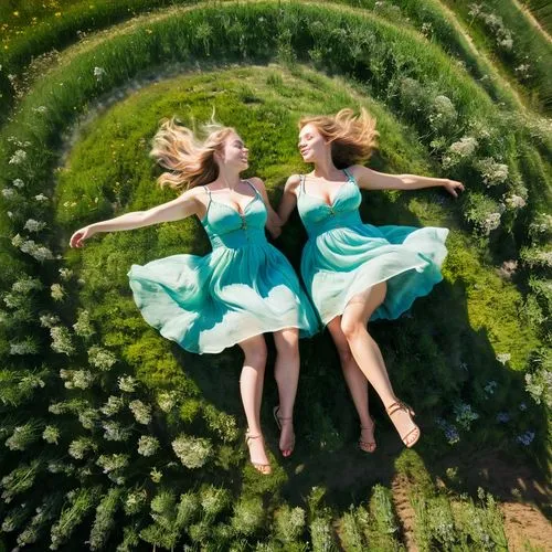 rhinemaidens,flying dandelions,fairies,secret garden of venus,groundies,alice in wonderland,Photography,Artistic Photography,Artistic Photography 10