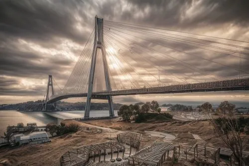 anzac bridge,cable-stayed bridge,suspension bridge,the akashi-kaikyo bridge,segmental bridge,akashi-kaikyo bridge,extradosed bridge,landscape photography,spit bridge,hanging bridge,bridge,tangshan railway bridge,bridges,angel bridge,golden bridge,danube bridge,hangman's bridge,hohenzollern bridge,cantilever bridge,rainbow bridge,Common,Common,Photography